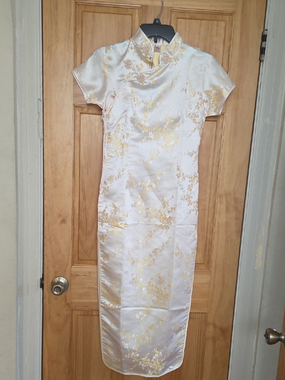 Chinese Cheongsam Sexy Dress In Yellow Floral NWT